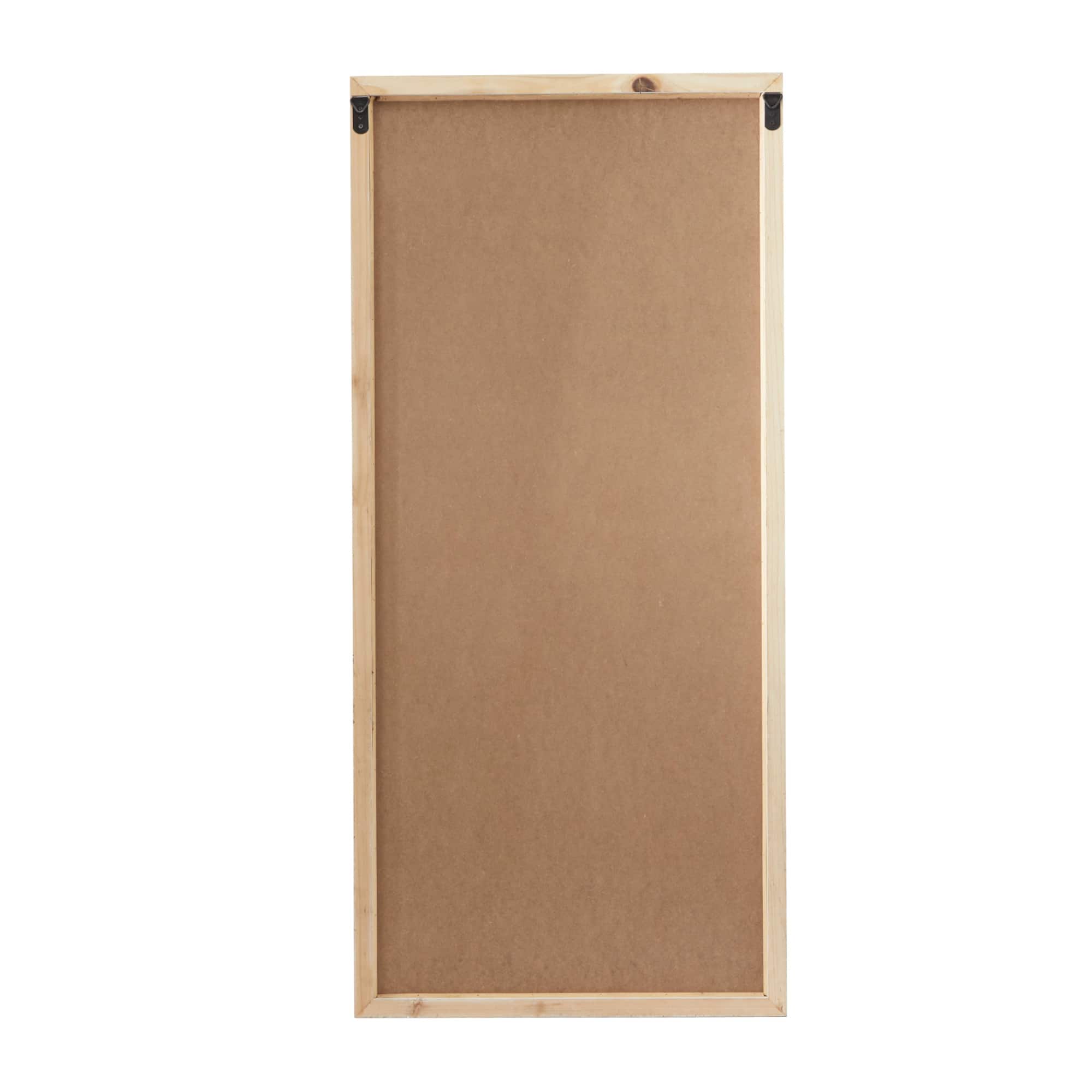 White Wood Farmhouse Rectangular Wall Mirror 48" x 22"